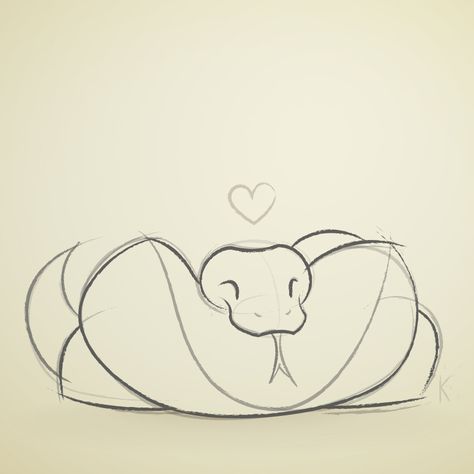 Python sketch by Karianne Hutchinson Illustration vector illustrator art design snake snek danger noodle ball python boa pet snake sleeping sleepy love heart drawing sniffing tongue hoop snoot Cute Little Animals Drawings, Python Sketch, Organizator Grafic, Creaturi Mitice, Bored Jar, Love Vector, Snake Drawing, Snake Wallpaper, Attic Room