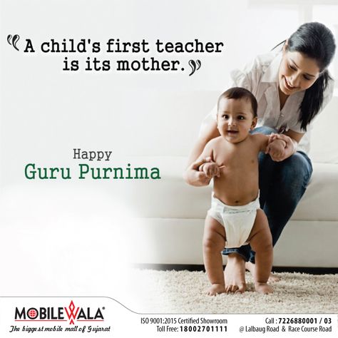 A child's first teacher is its mother. Happy Guru Purnima! Visit: http://www.mobilewalavadodara.com/ Toll-Free No.: 18002701111 📍Mobilewala Showroom @ Lalbaug & Race Course Road #HappyGuruPurnima #GuruPurnima #GuruPurnima2017 #MobilewalaVadodara Guru Purnima Quotes For Mother, Gurupurnima Wishes For Parents, Guru Purnima Mom Dad, Happy Guru Purnima Images, Guru Purnima Quotes, Cursive Small Letters, Guru Purnima Wishes, Happy Guru Purnima, Race Course