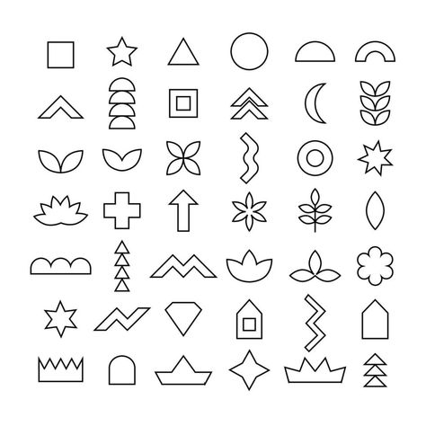 Simple Shapes To Draw, Cute Shapes Clipart, Easy Shapes To Draw, Simple Shapes Drawing, Simple Shapes Design, First Page Of Project, Illustrator Shortcuts, Basic Shapes Design, Doodle Shapes