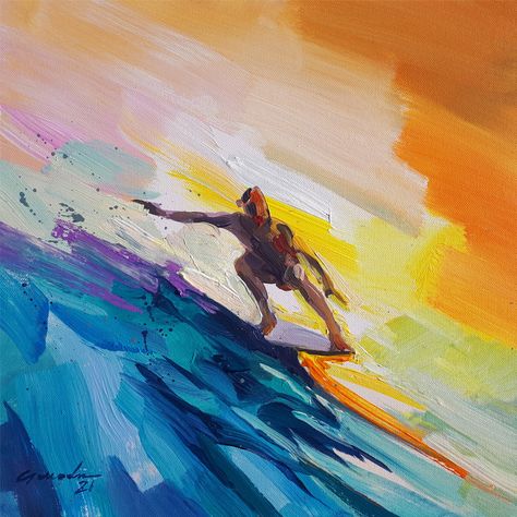 Acrylic Surf Painting, Abstract Surfer Painting, Surfer Art Paintings, Abstract Surf Art, Surfer Painting Easy, Surfing Drawing, Surfing Artwork, Surfing Painting, Surf Art Painting