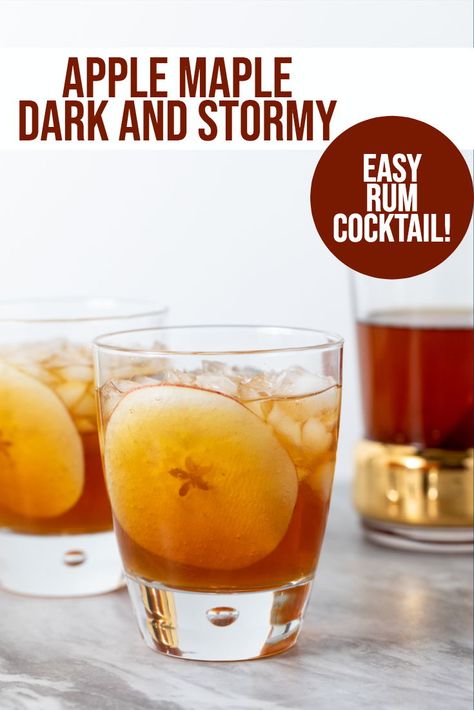 Fall Dark And Stormy Drink, Fall Beer Cocktails, Fall Time Cocktails, Maple Syrup Alcoholic Drinks, Maple Rum Cocktail, Maple Cocktails Drink Recipes, Maple Syrup Cocktails, Fall Rum Cocktails, Easy Fall Cocktails