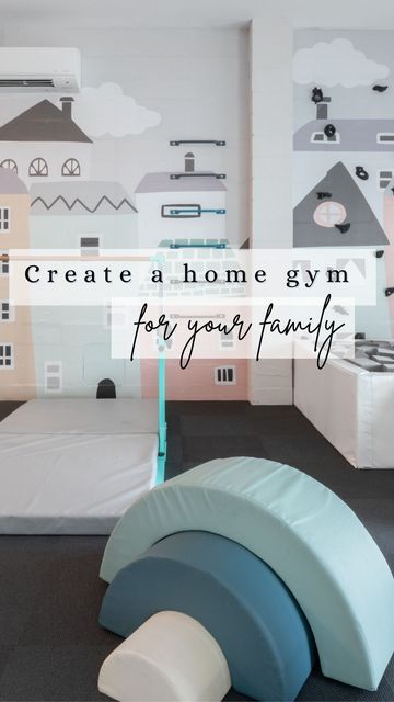 Jenny Reimold on Instagram: "Create a family wellness space.... I prioritized our own bodies over the bodies of our cars and designed a family fitness space that is arguably the most used area of our home. Although I know that everyone isn't able to convert their garage into a family gym, there are elements of this design that anyone can incorporate ... and I've pieced it all together for you in an LTK post. The flooring is peel and stick from @havenfloors but if you have a smaller area, I' Garage Gym And Playroom, Home Gym And Playroom Combo, Garage Kids Playroom, Jenny Reimold, Kids Garage, Garage Playroom, Fitness Space, Wellness Space, Home Gym Setup