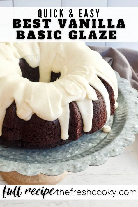 Bundt Cake Glaze Recipe, Bundt Cake Frosting Recipe, Cake Glaze Recipe, Bundy Cake, Buttercream Glaze, Glazed Icing Recipe, Bundt Cake Glaze, Cake Glaze, Icing Glaze