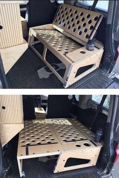 Omgebouwde Bus, Accessoires Camping Car, Bil Camping, Van Interiors, Bed Drawer, Truck Life, Camping Box, Kombi Home, Build A Camper Van