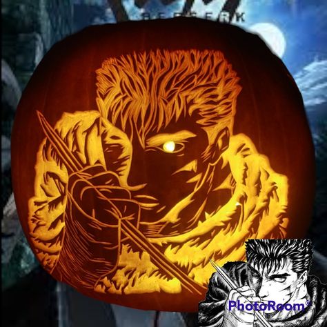 #pumpkin #pumpkins #pumpkincarving #pumpkincarver #halloween #pumpkincarvings #jackolantern #fyp #fypシ゚viral #fypシ #fypage #berserk #anime #manga Jjba Pumpkin Carving, Anime Jackolantern Ideas, Pumpkin Carving Anime Ideas, Anime Halloween Pumpkin, Gojo Pumpkin, Pumpkin Carving Ideas Anime, Anime Pumpkins, Anime Pumpkin Carving, Anime Pumpkin