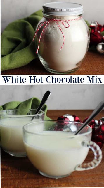 Whip up your own white hot chocolate mix, it is beyond easy! It just takes a handful of ingredients and maybe ten minutes if you take your time. Then you can make creamy white hot chocolate all winter long. It is the perfect way to warm up on a chilly day. Or pass out jars as gifts for neighbors, friends and teachers at Christmas. Homemade White Hot Chocolate Mix Recipe, White Chocolate Cocoa Mix Recipe, White Chocolate Hot Cocoa Mix Recipe, White Hot Chocolate Mix Recipe Dry, White Chocolate Hot Chocolate Recipe, Diy Hot Chocolate Mix Recipes, White Hot Chocolate Mix Recipe, Homemade White Hot Chocolate, White Chocolate Hot Chocolate