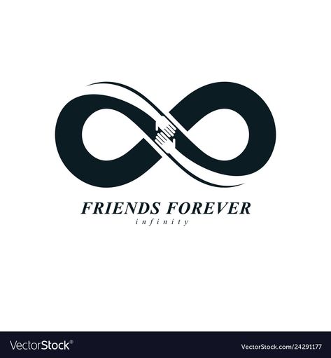 Friendship Logo Design, Friends Forever Logo, Two Hands Touching, Friends Vector, Hands Touching, Infinity Sign, Forever Friends, Minimal Logo, Creative Logo