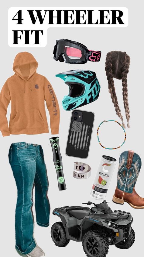 Cute Mudding Outfit, Fourwheeling Outfit, Four Wheeling Outfit, Off Roading Outfit For Women, Mudding Outfit, Atv Riding Outfit, Hunting Wallpaper, Country Core, Country Western Outfits