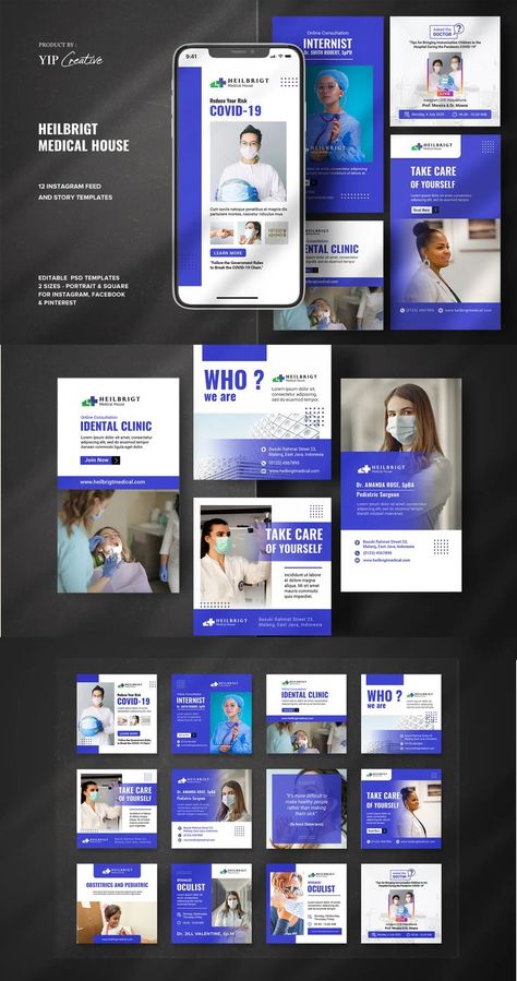 Medical Care Clinic Instagram Feed Story Template PSD Doctor Instagram Feed, Medical Instagram Feed, Clinic Instagram Feed, Corporate Instagram Feed, World Doctors Day, Medical Instagram, Dental Poster, Medical Template, Aviation Logo