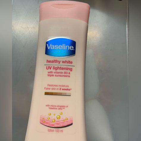 Lotion With Uv , White And Smooth. Vaseline Lotion Whitening, Vaseline Oil, Clear Skin Products, Vaseline Healthy White Uv Lightening, Vaseline Body Lotion, Basic Hygiene, Vaseline Healthy White, Vaseline Lotion, Astrology Scorpio