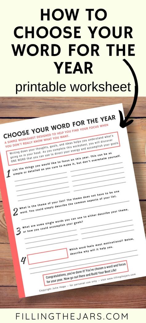 How To Choose A Word Of The Year, One Word For The Year, One Word Challenge, Word Of The Year Printable, Picking A Word For The Year, Word Of The Year Journal, 2025 Word Of The Year, One Word Motivational Words, Word Of The Year 2024