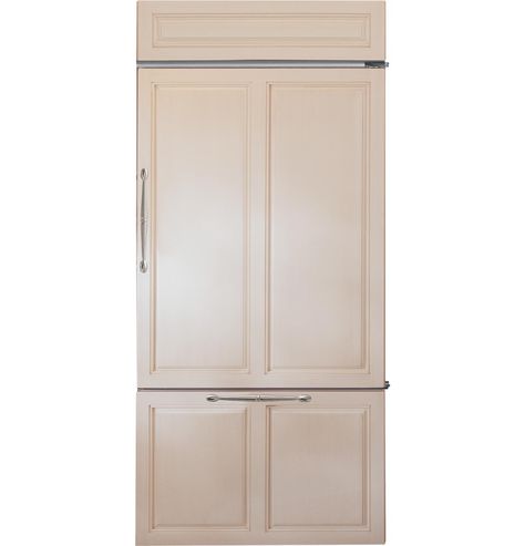 Paneled Refrigerator, Hidden Door Hinges, Refrigerator Panels, Monogram Appliances, Metal Front Door, Bottom Freezer Refrigerator, Built In Refrigerator, Freezer Storage, Refrigerator Organization