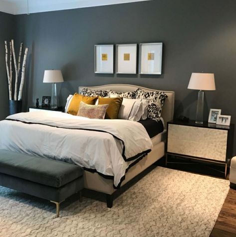 Gray Beds, Grey Bedroom Paint, Best Bedroom Paint Colors, Best Bedroom Colors, Grey Bedroom Furniture, Gray Walls, Beige Bedroom, Grey Paint Colors, Farmhouse Bedroom Decor