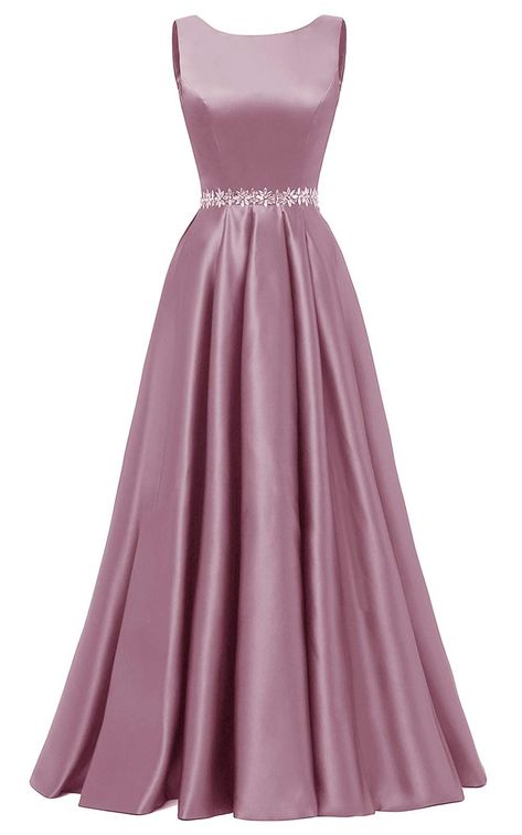 Gown Party Wear, Long Gown Design, Gowns Dresses Elegant, Simple Gowns, Evening Party Gowns, Classy Dress Outfits, A Line Prom Dresses, Beaded Belt, Satin Prom Dress