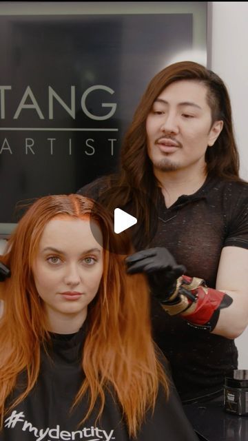 Guy Tang® on Instagram: "I want to share with you the importance of multiple formulations to ensure even color that looks blended while maintaining the health of the hair. 
Understand the usage of Demi color on ends to refresh and permanent on base to lift. 
🔥First step is I lifted her natural level 6 hair with the permanent @guytang_mydentity color 
1️⃣15g Twilight Dream 7 + 40g Midnight Flame7 Permanent with 10vol on her rootage
2️⃣Midnight Flame 7 Permanent with 10vol 
3️⃣Midnight Flame 7 DEMI with a splash of LiftMeUp Bright for Gold enhancement with 6vol on her fade lighten ends to deposit color only. 
🔆With #Olaplex @olaplex No1 and #MyHero X Guy Tang Collagen powder 
🧡I did another Demi glaze overlay on dry using the Demi Midnight Flame 7 1:2 ratio with 6vol for gloss and richnes 7.40 Hair Color, Elumen Hair Color Ideas, Guy Tang Hair Color Formulas, Remove Semi Permanent Hair Color, Level 6 Hair, Level 6 Hair Color, Demi Glaze, Guy Tang Hair, Demi Color