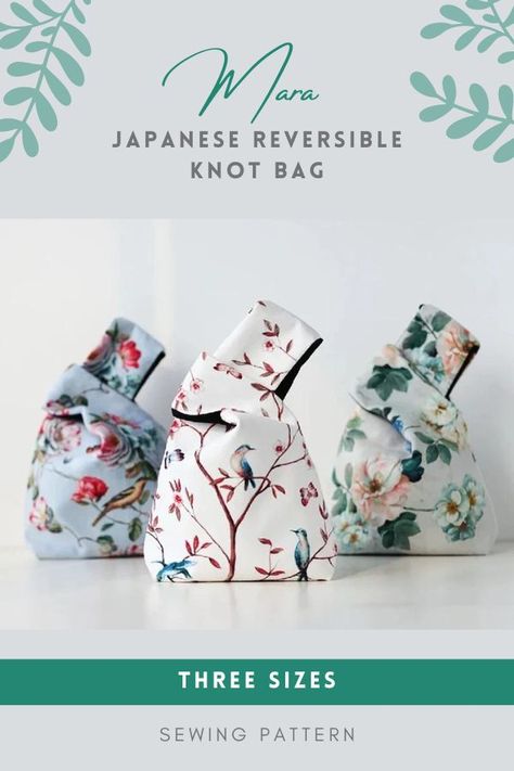 Japanese Handbag Patterns, Knot Bag Sewing Pattern, Diy Japanese Knot Bag, Japanese Drawstring Bag, Japanese Bag Design, Japanese Bag Pattern Free, Japanese Knot Bag Pattern Free Tutorials, Japanese Bags To Sew, How To Sew Bag