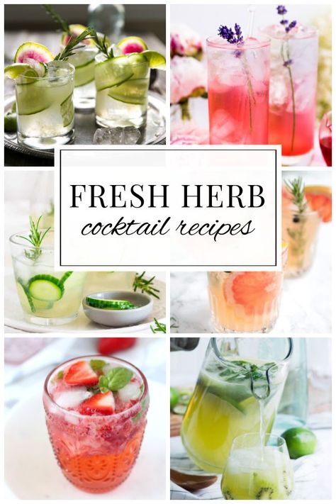 Drinks With Herbs, Fruit And Herb Cocktails, Cocktail With Thyme, Herb Mocktail Recipe, Cocktails With Fresh Mint, Fresh Fruit Cocktail Recipes, Cocktails With Herbs, Gin Mint Cocktail Recipes, Thyme Cocktail Recipes