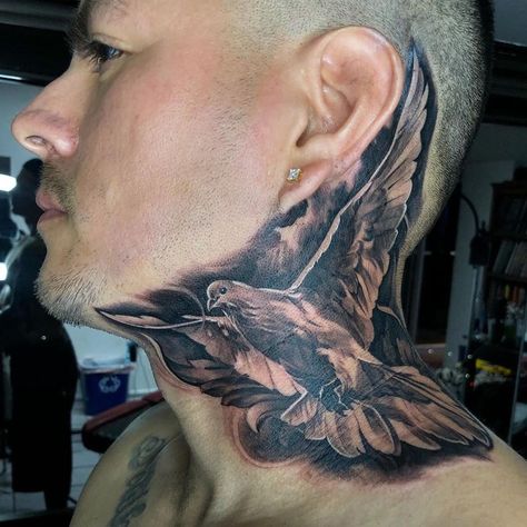 Neck Tattoo Cover Up, 27 Tattoo, Alas Tattoo, Throat Tattoo, Taurus Tattoos, Queen Tattoo, Cool Tattoos For Guys, Head Tattoos, Best Tattoo Ideas