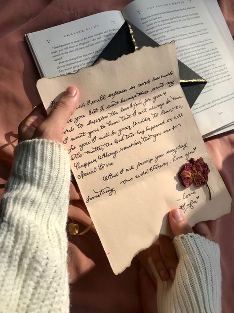 Letter For Him, Writing A Love Letter, Pretty Letters, Kartu Valentine, Aesthetic Letters, Old Letters, Letter Gifts, Handwritten Letters, Vintage Lettering