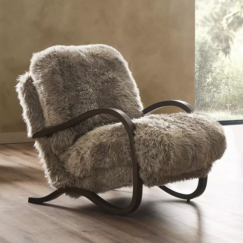 Tobin Chair Taupe Mongolian Fur Four Hands Beige Accent Chair, Statement Chair, Fur Chair, Sheepskin Chair, Mongolian Fur, Statement Chairs, Leisure Chair, Four Hands, Burke Decor