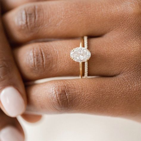 Melanie Casey • Fine Jewelry on Instagram: “A classic solitaire engagement ring with a diamond-lined wedding band- there's a reason this combination is so beloved! Our Unveiled series…” Dream Wedding Ring, Oval Solitaire Engagement Ring, Classic Engagement Ring Solitaire, Melanie Casey, Future Engagement Rings, Princess Cut Engagement Rings, Dream Engagement, Dream Engagement Rings, Rings Engagement