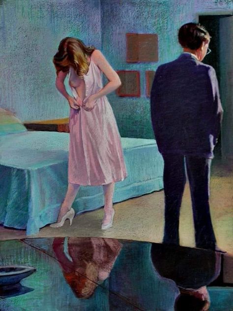 Nigel Van Wieck, Jack Vettriano, American Realism, Pause Button, Nude Artwork, Edward Hopper, Pulp Art, Art Website, Couple Art