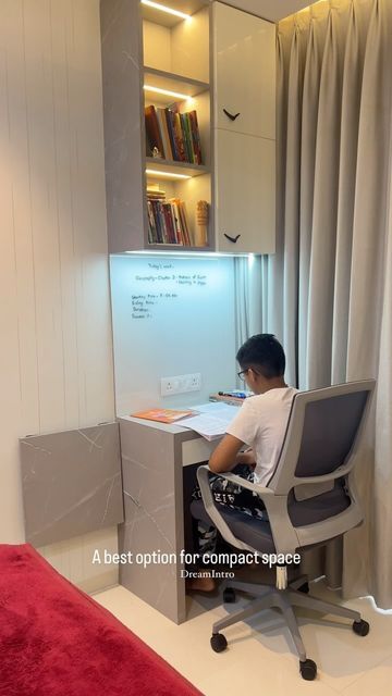 Kids Study Table Ideas Modern, Small Study Table Ideas, Indian Study Room, Indian Study Room Ideas, Foldable Study Table, Foldable Tables, Small Study Table, Folding Study Table, Small Bedroom Interior