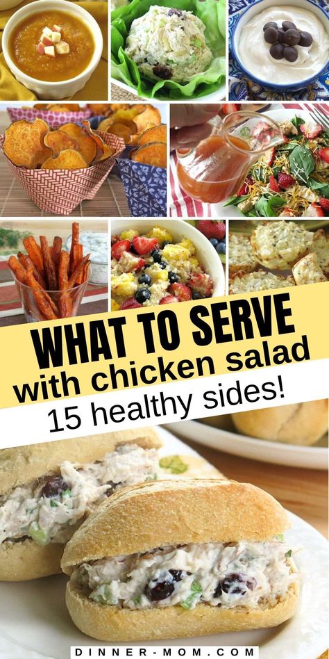 Sides To Go With Chicken Salad, What To Serve With Chicken Salad Lunch, Salad Luncheon Ideas, Chicken Salad Side Dishes, What To Serve With Salad, What To Serve With Chicken Salad, Chicken Salad Sides, Luncheon Salads, Healthy Sides For Chicken