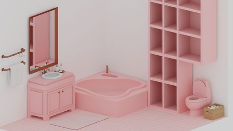 Ella Sims : Rose Bathing set Sims4 Cc Furniture Bathroom, Alt Sims, Toilet Paper Basket, Pink Toilet, Sims Download, Furniture Cc, Sims 4 Cas Mods, Sims 4 Family, Sims Clothes