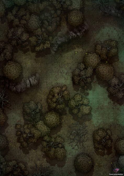 Swamp Battle Map for Dungeons & Dragons 24x34 - dnd post - Imgur Dnd Maps Swamp, Dnd Combat Map, Swamp Map Dnd, Jungle Ruins, Fantasy Dungeon, Pathfinder Maps, Forest Map, Dm Screen, Dnd World Map