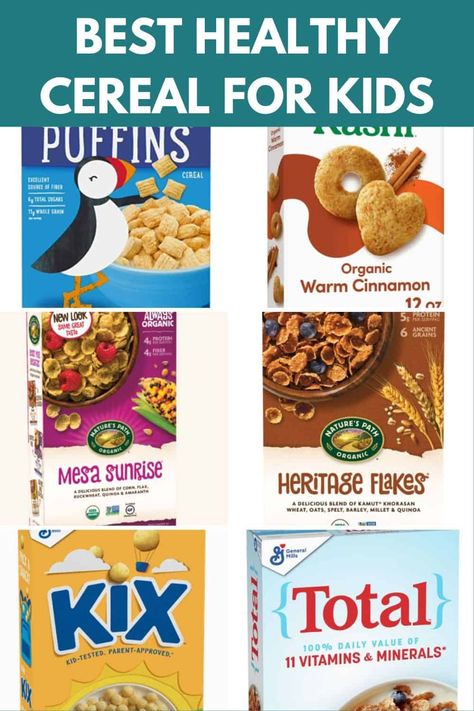 Here are the top healthy, low-sugar cereals for toddlers and kids that will help nourish your child while allowing you to take a break from cooking! Healthy Cereal For Kids, Dye Free Snacks, Organic Cereal, Kids Cereal, Healthy Cereal, Healthy Baby Food, Healthy Baby, Box Lunch, Toddler Snacks