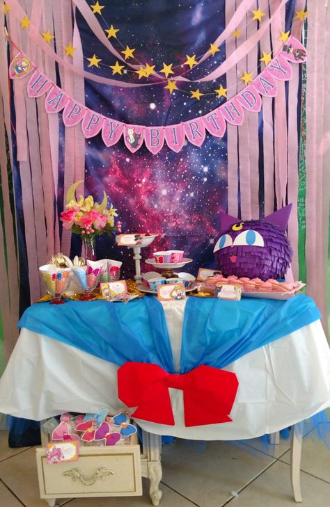 How to Plan your own DIY Sailor Moon Party Anime Party Ideas, Moon Party Decorations, Moon Party Decor, Moon Party Ideas, Moon Baby Shower Theme, Sailor Moon Cakes, Birthday Thoughts, Sailor Moon Party, Sailor Moon Crafts