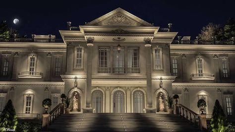 Big Classic House, Elegant House Exterior Luxury, Elegant Mansion Exterior, Big Mansions Luxury Castles, Big Mansions Luxury Modern, Big Mansion, Elegant Mansion, Luxurious Mansions, Castle House Design