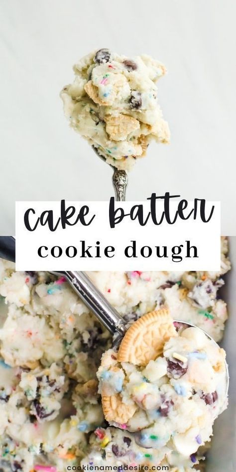 Cookies And Cream Edible Cookie Dough, Eddie Cookie Dough, Easy Quick Recipes Desserts, Edible Dough Recipes, Edible Cookie Dough Flavors, Cookie Dough Edible Recipes, Edible Cake Batter Recipe, Edible Batter, Edible Cake Batter