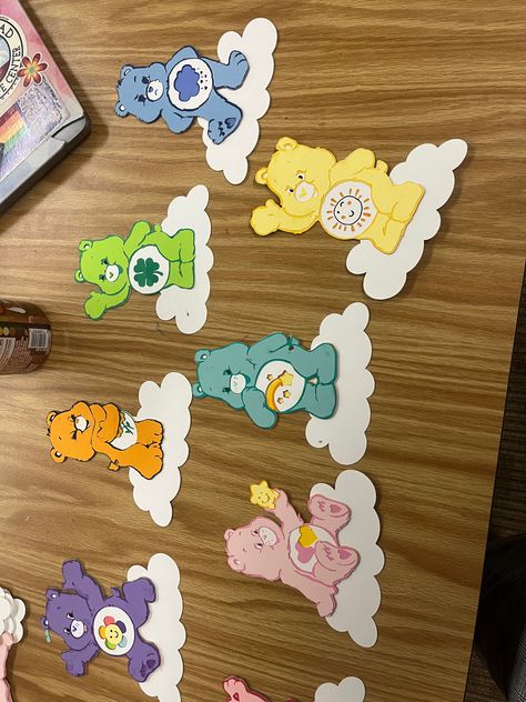 Bulletin Boards Ideas For College, Care Bear Door Decs, Disney Door Decs Resident Assistant, Care Bears Classroom Theme, Care Bears Bulletin Board, Care Bear Classroom Theme, Care Bear Bulletin Board, Ra Hallway Decorations, Door Decks Ra