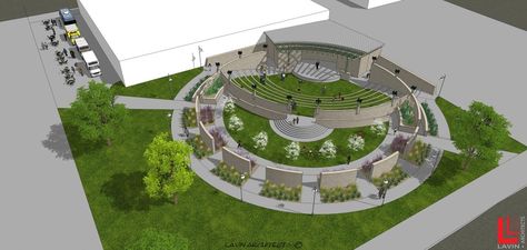 Outdoor Amphitheater Design, Amphitheatre Design, Amphitheater Design, Amphitheater Architecture, Outdoor Amphitheater, Badshahi Mosque, Tiered Seating, Historic Theater, Plaza Design