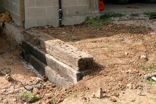 How to Build a Railroad Tie Retaining Wall : 10 Steps (with Pictures) - Instructables Railroad Ties Retaining Wall Ideas, Railroad Ties Landscaping, Railroad Tie Retaining Wall, Landscape Edging Stone, Diy Retaining Wall, Railroad Tie, Building A Retaining Wall, Railroad Ties, How To Build Steps