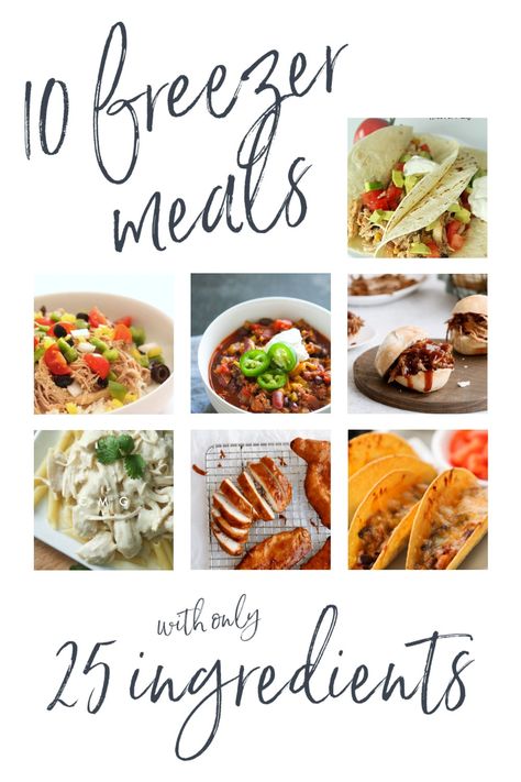 10 Simple Freezer Meals with only 25 Ingredients - Six Sisters' Stuff Simple Freezer Meals, Chicken And Cheese Recipes, Best Freezer Meals, Slow Cooker Freezer Meals, Make Ahead Freezer Meals, Six Sisters Stuff, Easy Freezer Meals, Six Sisters, Instant Pot Pork