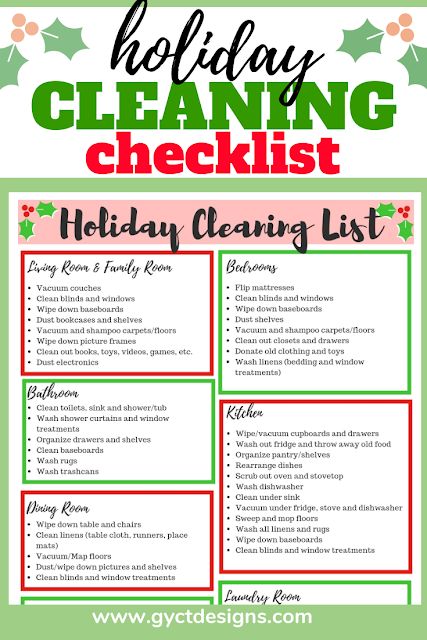 Work through this simple checklist to get your home holiday ready.  Download the free holiday cleaning checklist and your home will be sparkling all season long. December Cleaning Calendar, December Cleaning Checklist, Thanksgiving Cleaning Checklist, Deep Cleaning House Checklist Free Printable, Holiday Cleaning Schedule, Cleaning For The Holidays, Christmas Cleaning Checklist, Winter Cleaning Checklist, Holiday Cleaning Checklist