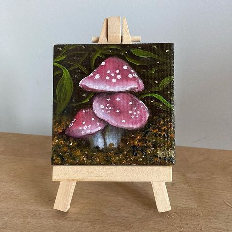 Happy to show you my latest creations! Small paintings on canvas magnet! 💖✨ $25 each, $40 set of two pcs 🍄🌱 #cottagecoredecor… | Instagram Painting Mushroom, Mushroom Painting, Mushroom Paint, Cottagecore Decor, Mushroom Art, Small Canvas, Acrylic Canvas, Oil Paints, Mini Paintings