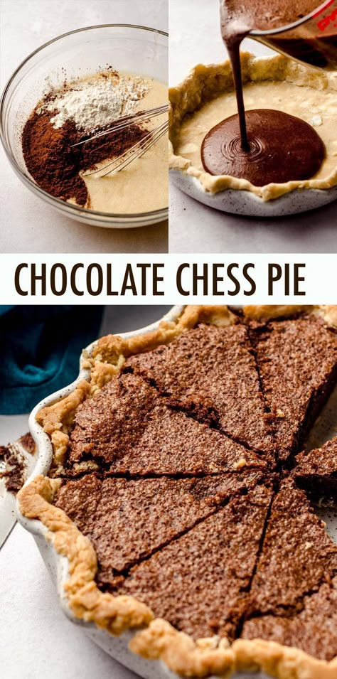 Chocolate Chess Pie Recipe Old Fashioned, Chocolate Chip Chess Pie, Chocolate Chess Pie Pioneer Woman, Chocolate Chess Cake, The Best Chocolate Pie Recipe, Chocolate Cheese Pie, Triple Chocolate Pie, Chocolate Thanksgiving Pie, Chocolate Chestnut Pie