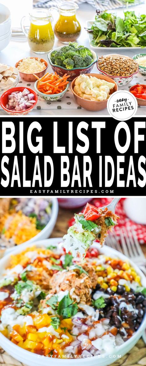 Cobb Salad Bar Ideas, Salad Bar Dinner Ideas, Salad Club At Work, Mini Salad Bar Ideas, Chef Salad Bar Ideas, Salad Night Dinners, Italian Salad Bar Ideas, Salad Bar Potluck Ideas, Salad Bar Ideas Buffet Summer Parties