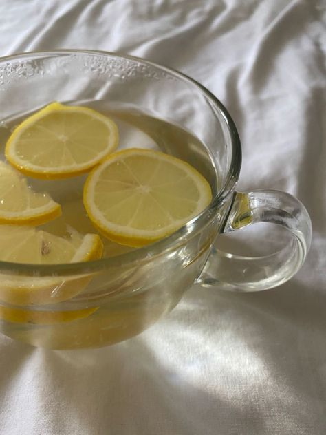 Lemon Water Aesthetic Instagram, Water And Lemon Aesthetic, Water Yellow Aesthetic, Yellow Health Aesthetic, Morning Lemon Water Aesthetic, Spring Clean Aesthetic, Tea Post Instagram, Clean Water Aesthetic, Tea Vision Board