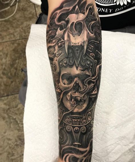 Mayan Tattoos Sleeve, Best Forearm Tattoos For Men, Best Forearm Tattoos, Forearm Tattoos For Men, Aztec Tattoos Sleeve, Lower Arm Tattoos, Forearm Tattoo Quotes, Outer Forearm Tattoo, Mayan Tattoos