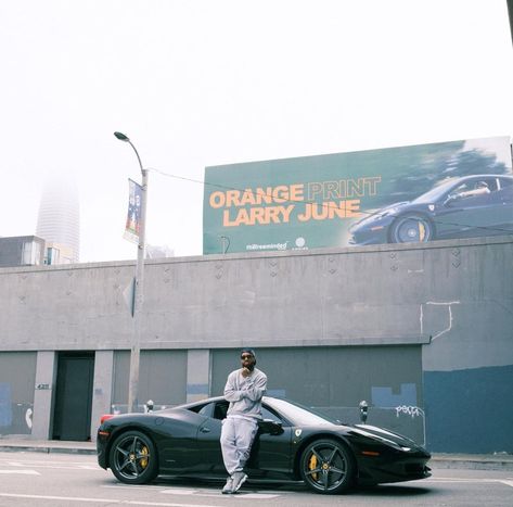 Larry June, Duality Of Man, Car Poses, Instagram Profile Picture Ideas, Rap Wallpaper, Hip Hop Albums, Orange Print, Photoshoot Themes, Joker Quotes