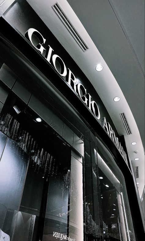 Store front aesthetic Store Front Aesthetic, Black And White Poster Aesthetic, White Poster Aesthetic, Armani Aesthetic, Armani Store, Store Aesthetic, Best Perfume For Men, Poster Aesthetic, White Poster