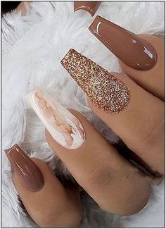 French Pedicure, Long Nail Art, Long Vowel, Spelling Patterns, Different Nail Designs, Fall Acrylic Nails, Round Nails, Coffin Nails Long, Brown Nails