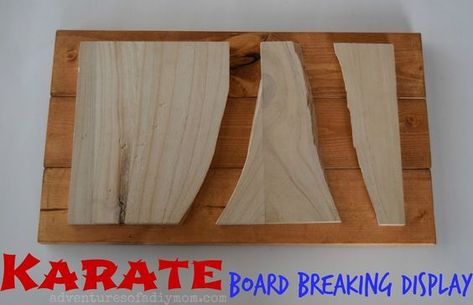 Adventures of a DIY Mom - Karate Board Breaking Display - How To Karate Belt Holder, Taekwondo Belt Display, Belt Display Rack, Karate Belts, Karate Belt Display, Taekwondo Belts, Kids Karate, Karate Classes, Martial Arts Belts