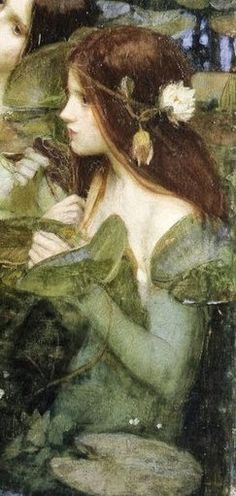 One month to go! Pure Sylvan Magic: Dryad by Papillon Perfumery Hylas And The Nymphs, Waterhouse Paintings, John Waterhouse, Pre Raphaelite Paintings, Pre Raphaelite Art, Flowers In Her Hair, John William Waterhouse, Portrait Photos, Pre Raphaelite