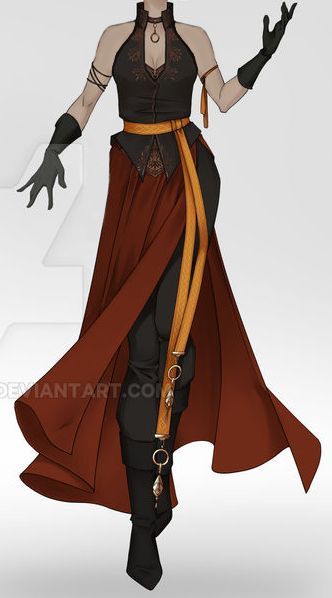 Cool Outfits For Characters, Fantasy Performer Outfit, D&d Outfit Ideas, Cool Fantasy Outfits Drawing, Game Clothes Design, Traveler Outfits Drawing, Fantasy Villian Outfits, Casual Fantasy Outfits Drawing, Fantasy Rouge Outfit